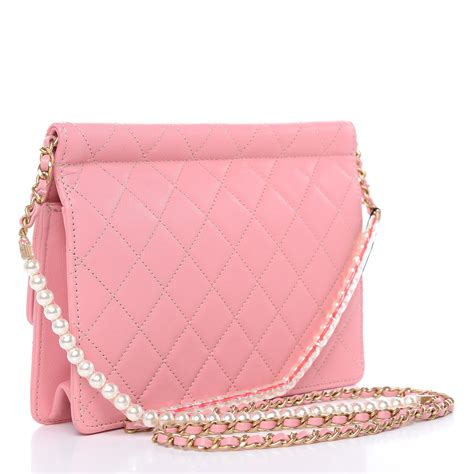 chanel pink bag with chain